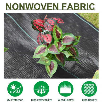 Heavy-Duty 2m x 50m Weed Barrier Fabric for Gardening - Black
