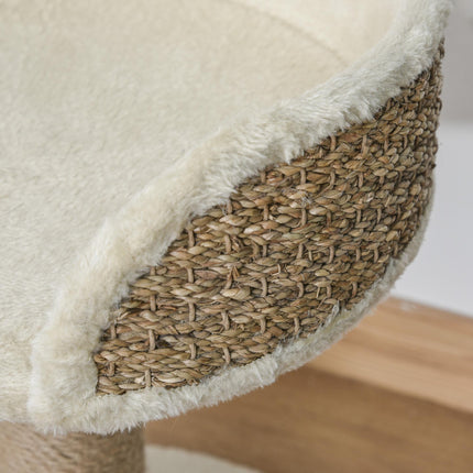 Basics Cat Tree Tower with Bed, Scratching Post & Dangling Ball Perch - Beige