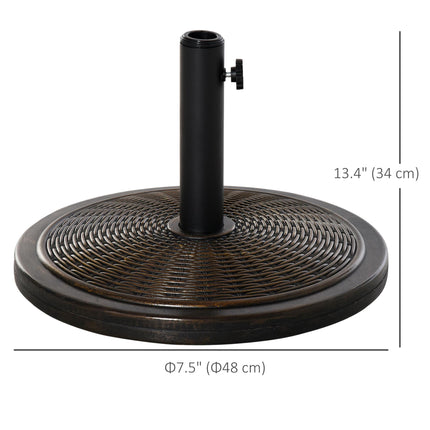 Offset Patio Umbrella Cement Base Stand for 35mm/38mm/48mm Cantilever Parasol - Black