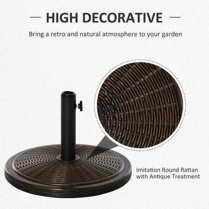 Offset Patio Umbrella Cement Base Stand for 35mm/38mm/48mm Cantilever Parasol - Black
