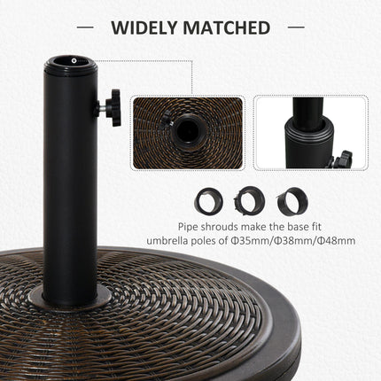 Offset Patio Umbrella Cement Base Stand for 35mm/38mm/48mm Cantilever Parasol - Black