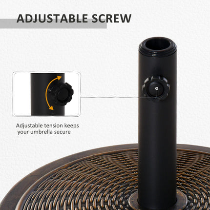 Offset Patio Umbrella Cement Base Stand for 35mm/38mm/48mm Cantilever Parasol - Black