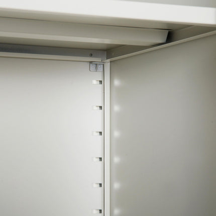 Cool Rolled Steel Tall Lockable Office Filing Cabinet 2 Doors 4 Adjustable Shelves - Cream White