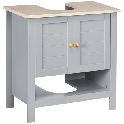Under Sink Bathroom Storage Cabinet with Adjustable Shelf - Grey