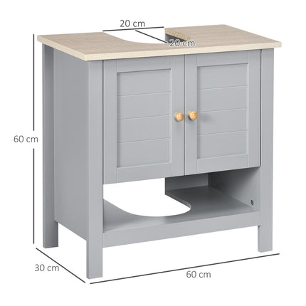 Under Sink Bathroom Storage Cabinet with Adjustable Shelf - Grey
