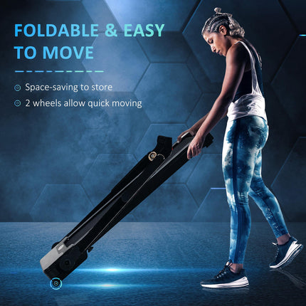 Foldable 600W Motorised Treadmill with 12 Speed Settings - Black