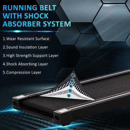 Foldable 600W Motorised Treadmill with 12 Speed Settings - Black