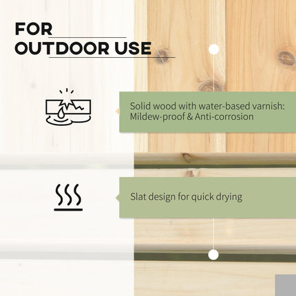 Wooden Garden Planter and Bench Raised Bed Combination - Natural Brown