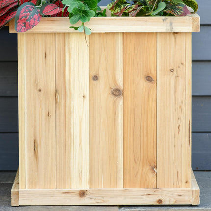 Wooden Garden Planter and Bench Raised Bed Combination - Natural Brown