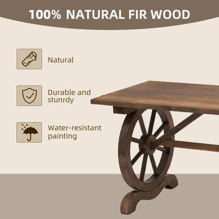 Outdoor Garden Coffee & Dining Table Fir Wood Water-Resistant - Natural Carbonized Wood
