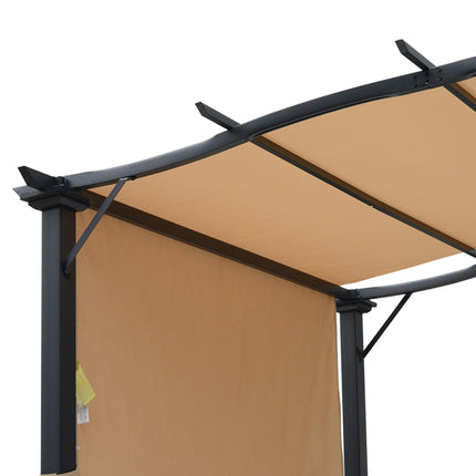 Outdoor Retractable Pergola Garden Gazebo with Two Adjustable Side Canopy Overhe