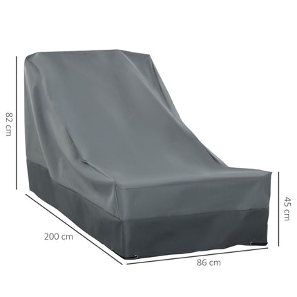 Rectangular Patio Chair Furniture Cover 600D Oxford Water UV Resistant - Grey