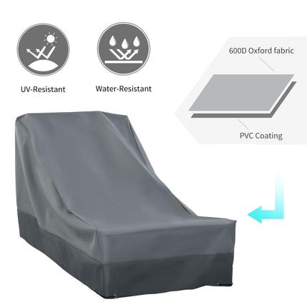 Rectangular Patio Chair Furniture Cover 600D Oxford Water UV Resistant - Grey