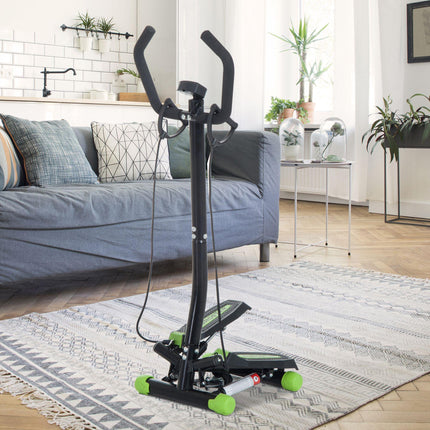 Free Stand Stepper 40L x 48W x 118H cm with Resistance Bands - Black/Green