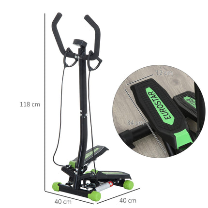 Free Stand Stepper 40L x 48W x 118H cm with Resistance Bands - Black/Green