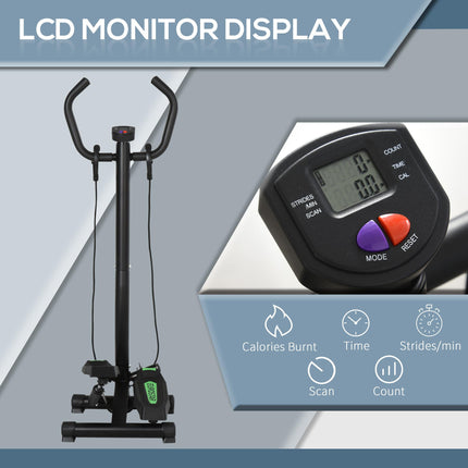 Free Stand Stepper 40L x 48W x 118H cm with Resistance Bands - Black/Green