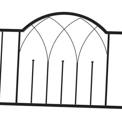 Garden Metal Arch Bench with Rose Trellis Pergola 2-Seater Arbour - Black
