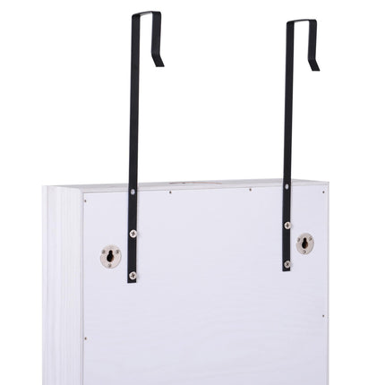 Mirrored Lockable Jewellery Storage Cabinet with 6 LED Lights Door or Wall Mounted - White