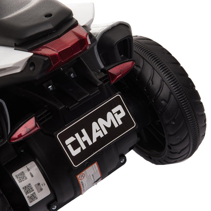 Kids 6V Battery Steel Enforced Ride-On Motorcycle Trike - Black