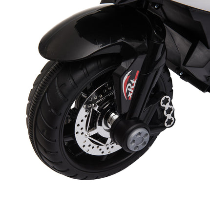 Kids 6V Battery Steel Enforced Ride-On Motorcycle Trike - Black