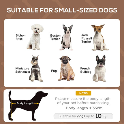 Raised Waterproof Elevated Dog Bed with UV Canopy for Small Dogs 61x46x62cm - Coffee