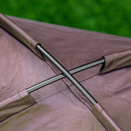 Raised Waterproof Elevated Dog Bed with UV Canopy for Small Dogs 61x46x62cm - Coffee