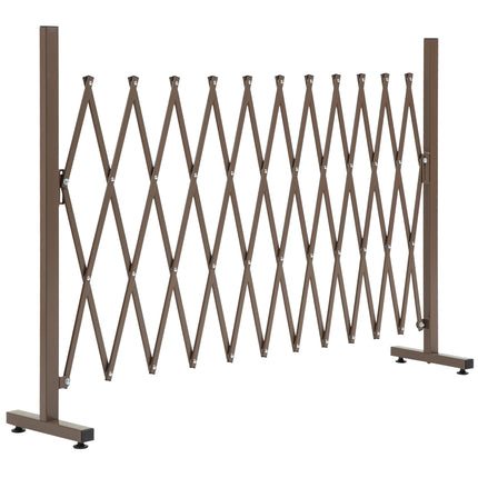 Expanding Aluminium Trellis Fence Panel Folding Garden Screen 300cm - Dark Brown