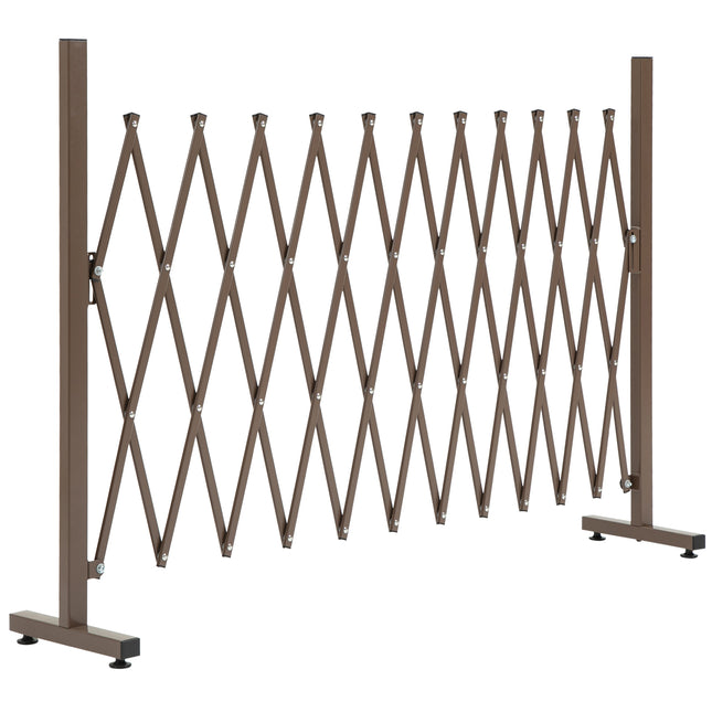 Expanding Aluminium Trellis Fence Panel Folding Garden Screen 300cm - Dark Brown