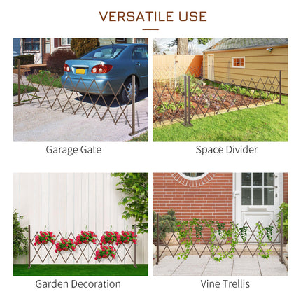 Expanding Aluminium Trellis Fence Panel Folding Garden Screen 300cm - Dark Brown