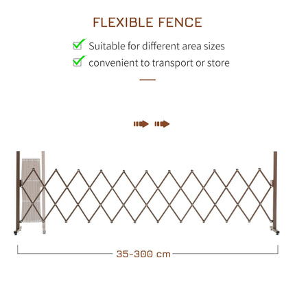 Expanding Aluminium Trellis Fence Panel Folding Garden Screen 300cm - Dark Brown