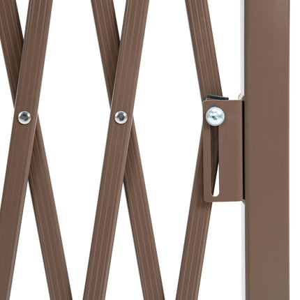 Expanding Aluminium Trellis Fence Panel Folding Garden Screen 300cm - Dark Brown
