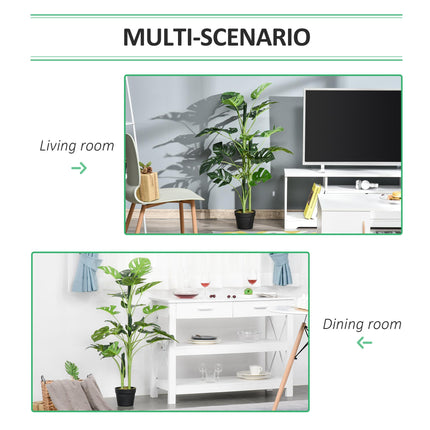 100cm Artificial Monstera Tree with 21 Leaves in Nursery Pot for Indoor Outdoor Décor - Green