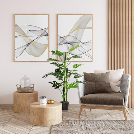 100cm Artificial Monstera Tree with 21 Leaves in Nursery Pot for Indoor Outdoor Décor - Green