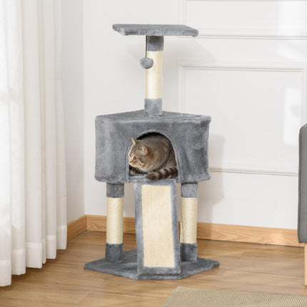 Corner Cat Tree for Indoor Cats, Kitten Tower with Scratching Post House Ladder
