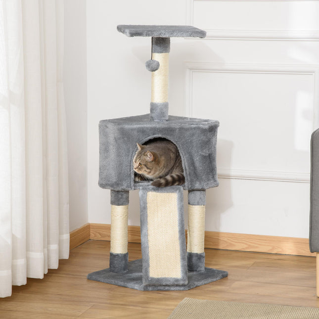 Corner Cat Tree for Indoor Cats, Kitten Tower with Scratching Post House Ladder