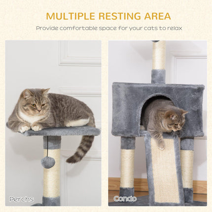 Corner Cat Tree for Indoor Cats, Kitten Tower with Scratching Post House Ladder