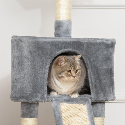 Corner Cat Tree for Indoor Cats, Kitten Tower with Scratching Post House Ladder