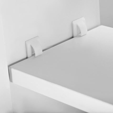 Double Door Wall Mounted Mirror Cabinet with Storage Shelves 80x60x15cm - White