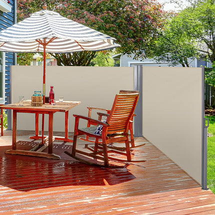6 x 1.6 M Double Canopy Pull-Out Side Awning Sun Rain Outdoor Protection w/ Stee