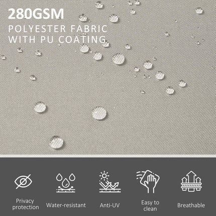 6 x 1.6 M Double Canopy Pull-Out Side Awning Sun Rain Outdoor Protection w/ Stee