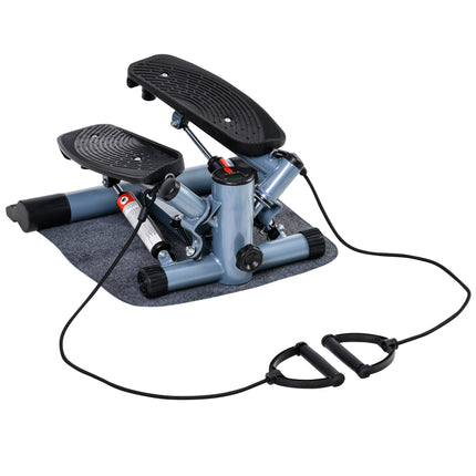 Mini Stepper with Arm Cords and LCD Monitor - Black/Silver Grey