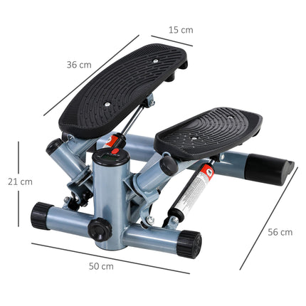 Mini Stepper with Arm Cords and LCD Monitor - Black/Silver Grey