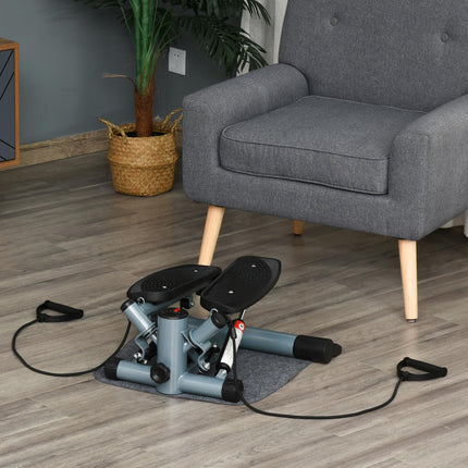 Mini Stepper with Arm Cords and LCD Monitor - Black/Silver Grey
