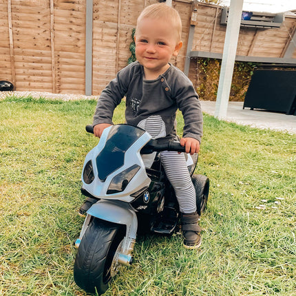 Compatible Electric Kids Ride On BMW S1000RR Motorcycle with Headlights and Music 6V Battery Powered - Black