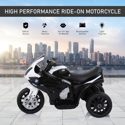 Compatible Electric Kids Ride On BMW S1000RR Motorcycle with Headlights and Music 6V Battery Powered - Black