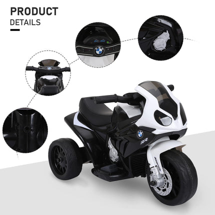 Compatible Electric Kids Ride On BMW S1000RR Motorcycle with Headlights and Music 6V Battery Powered - Black