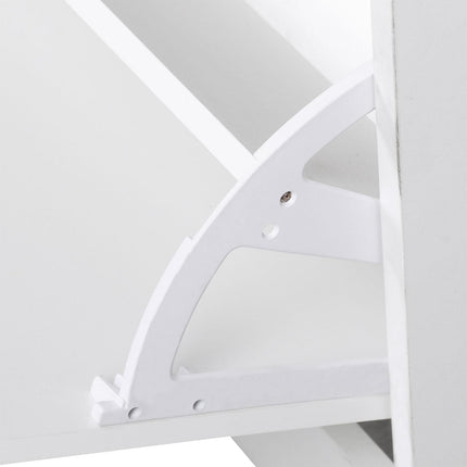 Entryway Furniture Set with Mirror, Hooks & Shoe Storage - White
