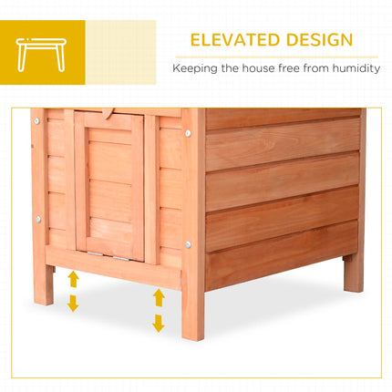 Wooden Rabbit Hutch Small Animal Cage with Ramp 51x42x43 cm - Natural