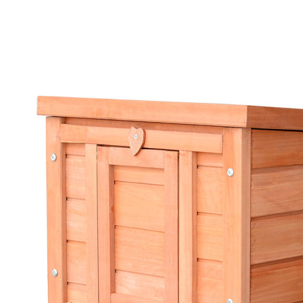 Wooden Rabbit Hutch Small Animal Cage with Ramp 51x42x43 cm - Natural