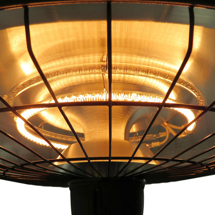 Adjustable 2500W Infrared Halogen Electric Ceiling Heater - Black